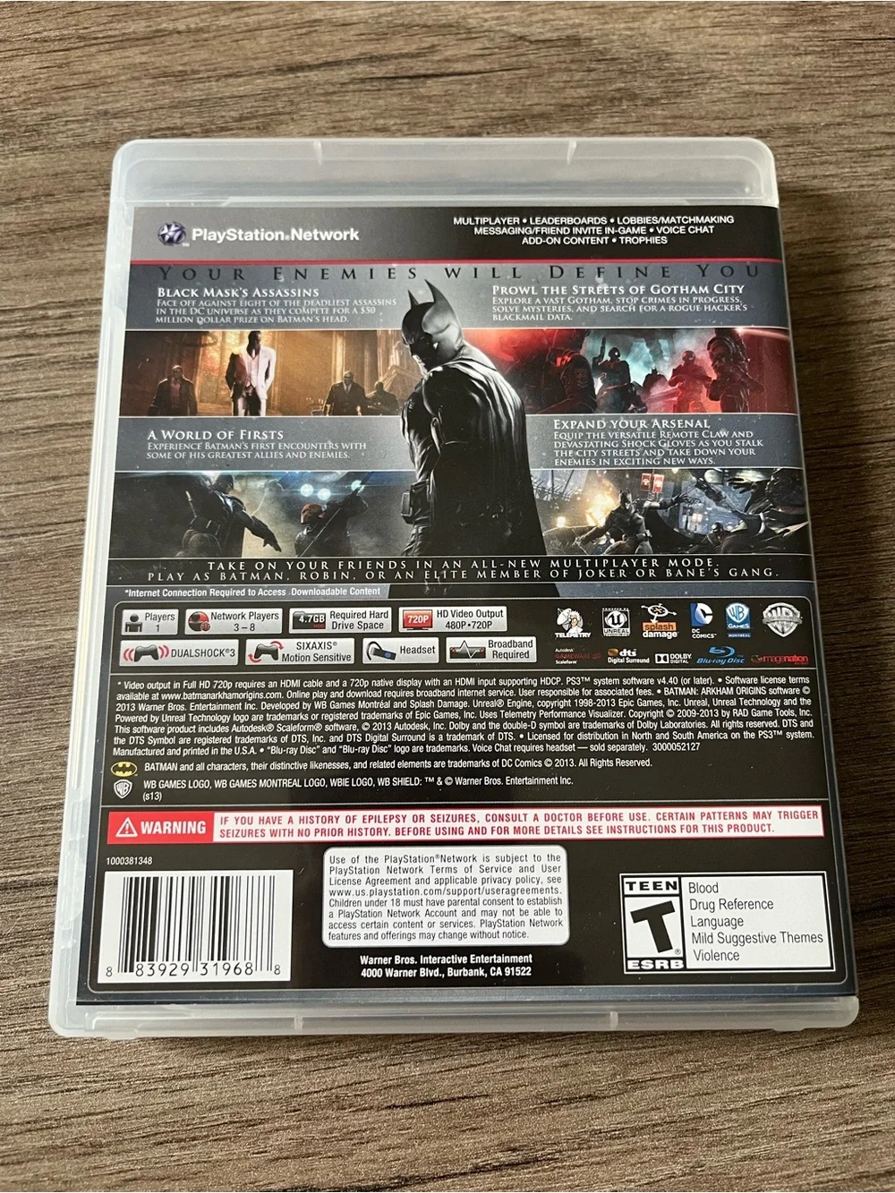 Sony PlayStation 3 PS3 Batman: Arkham Origins Video Game Pre-Owned